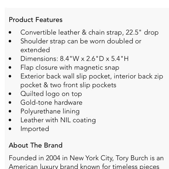 Tory Burch Small Fleming Quilted Convertible Shoulder Bag *New with tags* - Picture 8 of 13